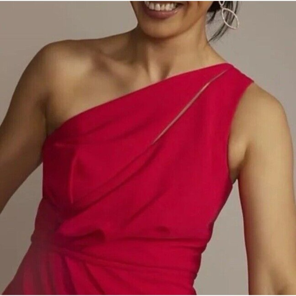 DB Studio One Shoulder Mini Dress Size 2, Gorgeous Watermelon Pink Red Brand New
